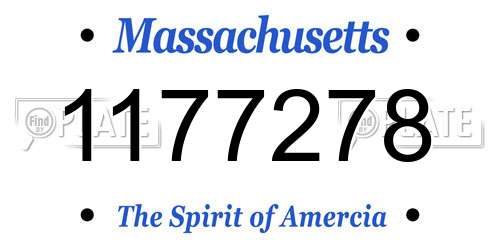 1177278 Massachusetts License Plate