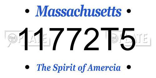 11772T5 Massachusetts License Plate