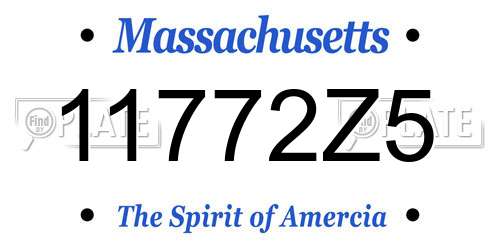 11772Z5 Massachusetts License Plate