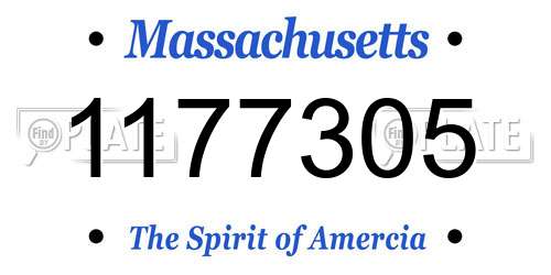 1177305 Massachusetts License Plate