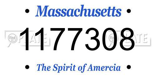 1177308 Massachusetts License Plate