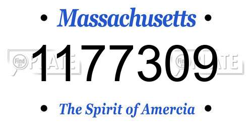 1177309 Massachusetts License Plate