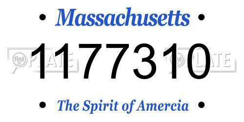 1177310 Massachusetts License Plate