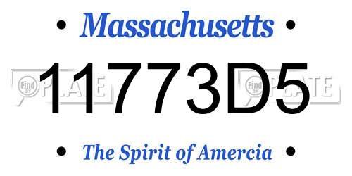 11773D5 Massachusetts License Plate