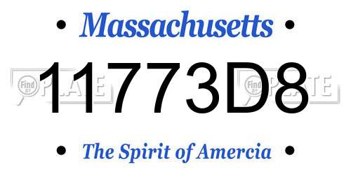 11773D8 Massachusetts License Plate