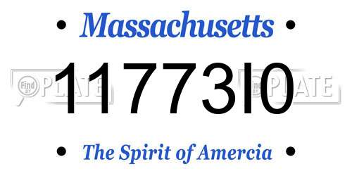 11773I0 Massachusetts License Plate