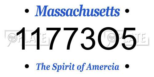 11773O5 Massachusetts License Plate