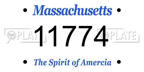 11774 Massachusetts License Plate