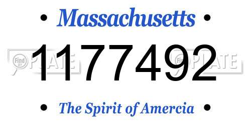1177492 Massachusetts License Plate