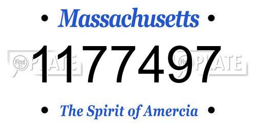 1177497 Massachusetts License Plate