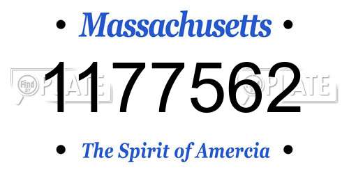 1177562 Massachusetts License Plate
