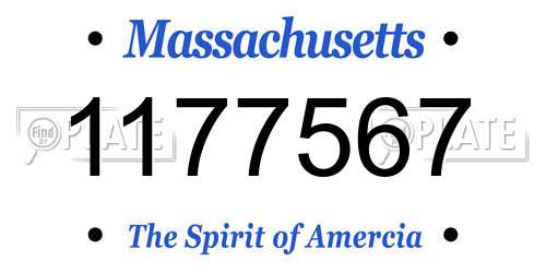 1177567 Massachusetts License Plate