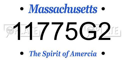 11775G2 Massachusetts License Plate