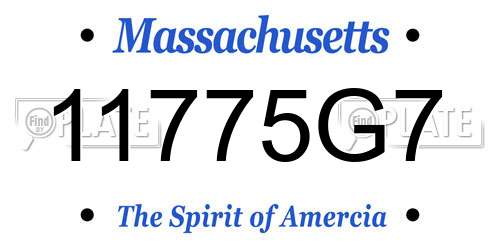 11775G7 Massachusetts License Plate