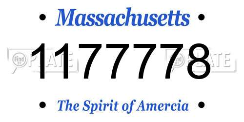 1177778 Massachusetts License Plate