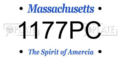 1177PC Massachusetts License Plate