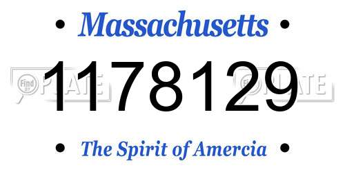 1178129 Massachusetts License Plate