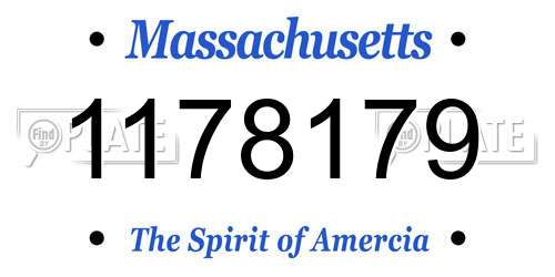 1178179 Massachusetts License Plate