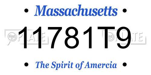 11781T9 Massachusetts License Plate
