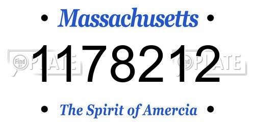 1178212 Massachusetts License Plate