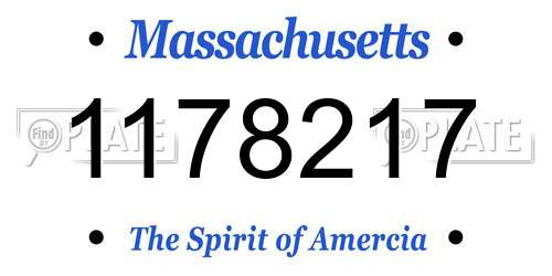 1178217 Massachusetts License Plate