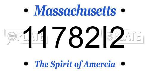11782I2 Massachusetts License Plate