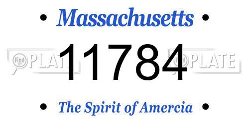 11784 Massachusetts License Plate