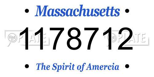 1178712 Massachusetts License Plate