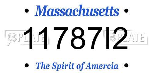 11787I2 Massachusetts License Plate