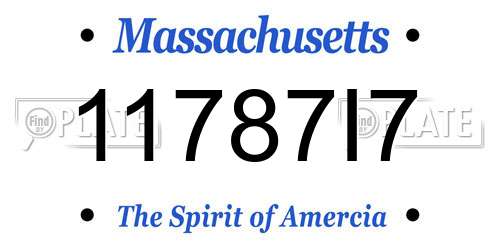 11787I7 Massachusetts License Plate