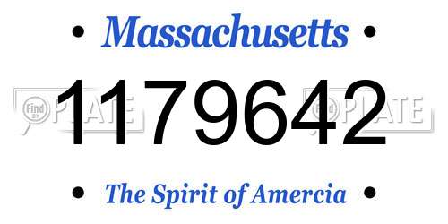 1179642 Massachusetts License Plate