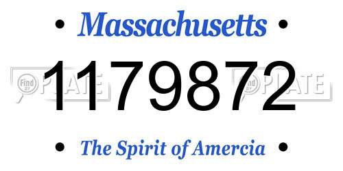 1179872 Massachusetts License Plate