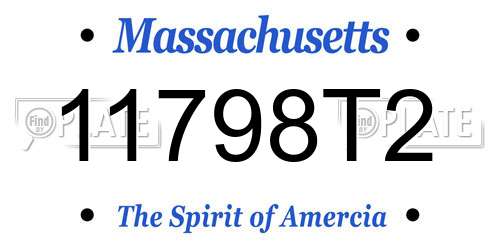 11798T2 Massachusetts License Plate