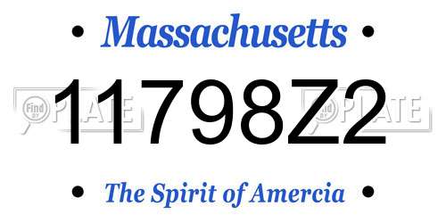 11798Z2 Massachusetts License Plate