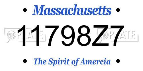11798Z7 Massachusetts License Plate
