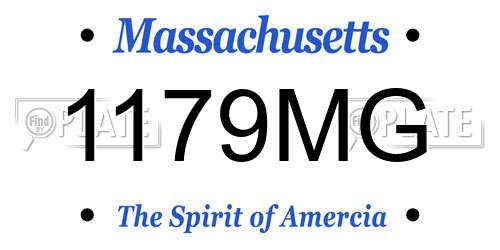 1179MG Massachusetts License Plate