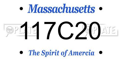 117C20 Massachusetts License Plate