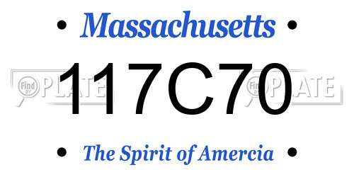 117C70 Massachusetts License Plate