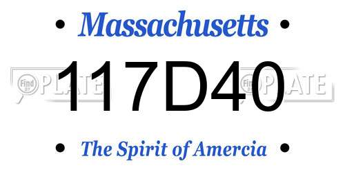 117D40 Massachusetts License Plate