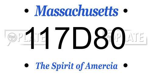 117D80 Massachusetts License Plate