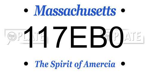 117EB0 Massachusetts License Plate