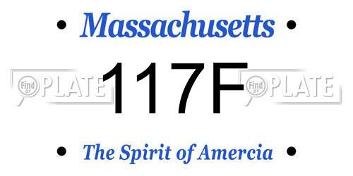 117F Massachusetts License Plate