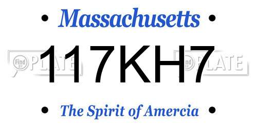 117KH7 Massachusetts License Plate