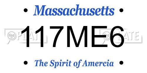 117ME6 Massachusetts License Plate