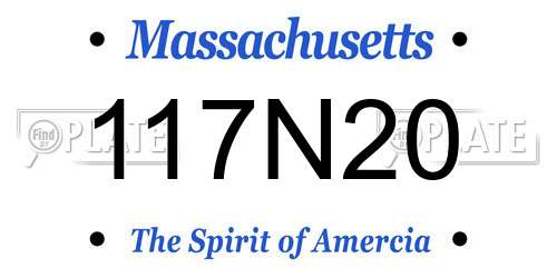 117N20 Massachusetts License Plate