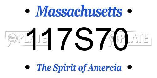 117S70 Massachusetts License Plate