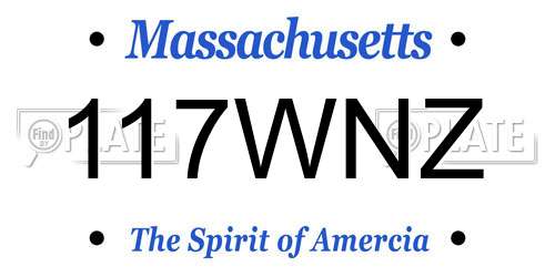 117WNZ Massachusetts License Plate