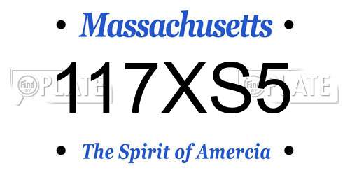 117XS5 Massachusetts License Plate