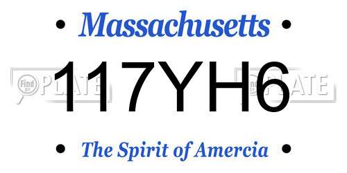 117YH6 Massachusetts License Plate