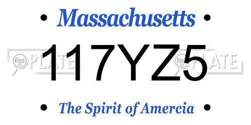 117YZ5 Massachusetts License Plate